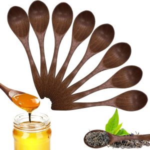 Lepels 8 stuks, Honing Lepel Natuurlijk, Kleine Houten Lepel Handgemaakte Houten Theelepels Koffie Lepel Voor Warme Chocolade Keuken Accessoires