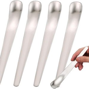 Macchiato lepelset, 5-delig, 19,5 cm lange handgreep, ijslepel, lange roerlepel van roestvrij staal, ideaal voor ijskoffie, ijsthee, milkshake, ijsbeker, koel drinken