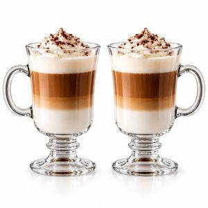 Majestix Ijs Glazen - Dessert glazen - Irish Ice Coffee Glazen - Set van 2 glazen - 250 ML - Ijs - Ijskoffie - Dessert - Latte Macchiato - Cappuccino - Koffie