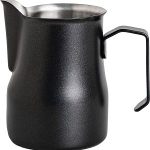 Melkkannetje Opschuim - 350ml - Italiaans - Zwart - RVS - Melkopschuimkan - Melkkan - Espressomachine - Barista Essentials