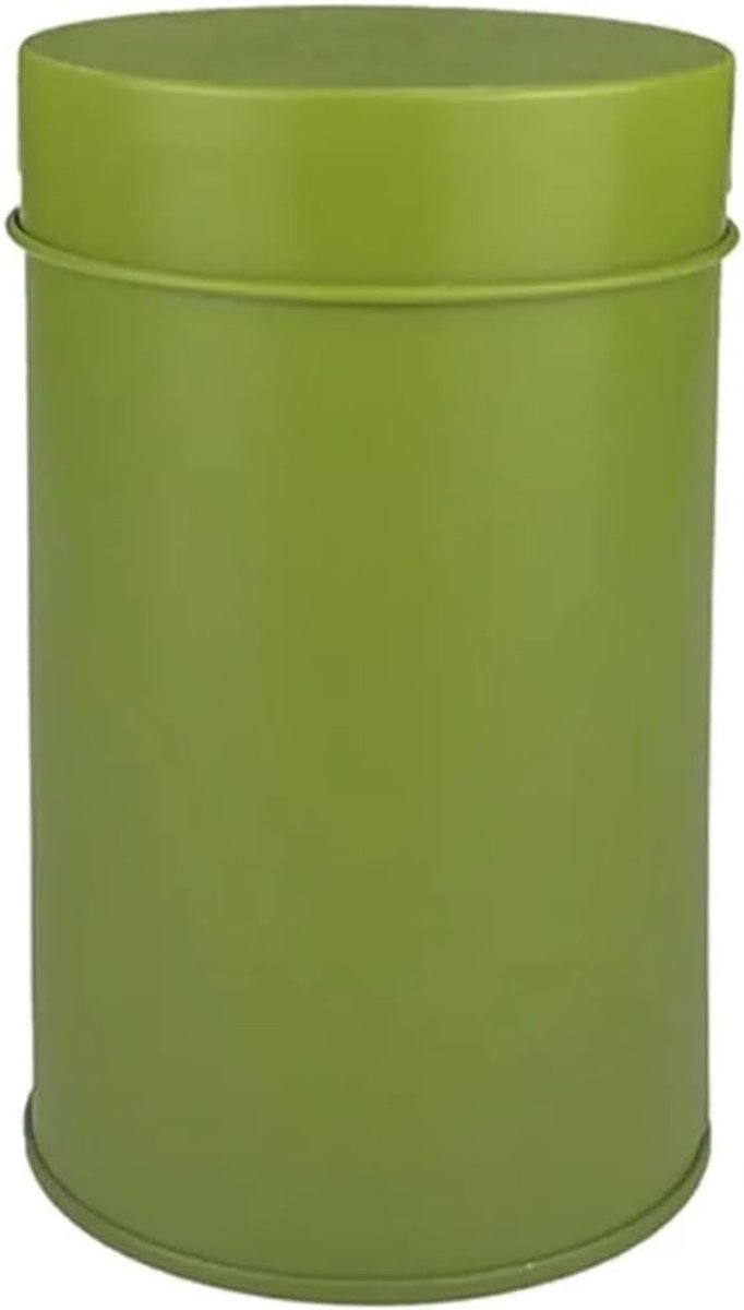 Metalen Voorraadbus - Theecontainer Blik - Keuken Organisatie - Dubbel Deksel - S (75x120mm) - Groen