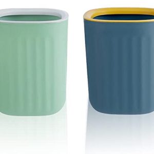 Mini Afvalbak - Prullenbak Tafel - Bureau Opruimen - Open Ontwerp - 2 Stuks - Blauw Groen