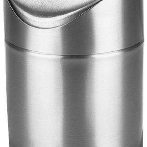 Mini Desktop Vuilnisbak met Deksel - Geborsteld RVS Swing Bin - 12 * 12 * 165 CM 15 L - Koffiepads Theezakjes