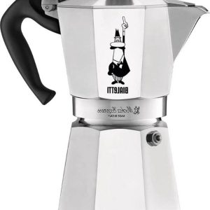 Moka Express Espressomachine voor 6 Kopjes - Aluminium en Grijze Afwerking