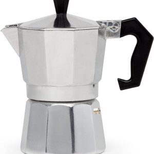 Mokapot - Waterreservoir 100 ml - Gegoten Aluminium - Zilver - Voor Gas, Elektrische en Keramische Kookplaten - Niet voor Inductie