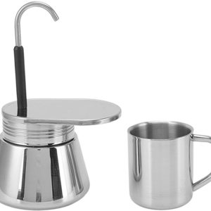Mokkapot Met Enkele Uitloop, Roestvrijstalen Espressomachine Koffiepot Lichtgewicht Cafémaker Draagbare Buitencamping Gebrouwen Koffiekop Voor Alle Elektrische Keramische Gasfornuizen