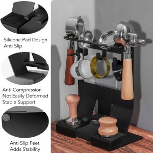 Multifunctioneel Tamper Station voor Koffie, Opbergrek voor Koffie Apparatuur, 58mm Poeder Drukhamer en Dispenser Basis