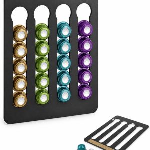 Nespresso capsulehouder voor 20 capsules, roestvrijstalen koffiecapsulehouder, ideaal voor keukenkasten en ruimtebesparend ontwerp
