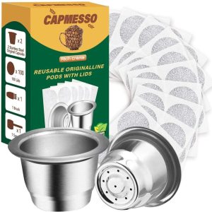 Omgoods - Herbruikbare Espresso Capsules - met 100 Lids - Voor Nespresso
