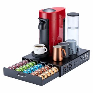 Omgoods - Nespresso Vertuo Capsule Organizer - Zwart Metalen Houder voor 50 Capsules