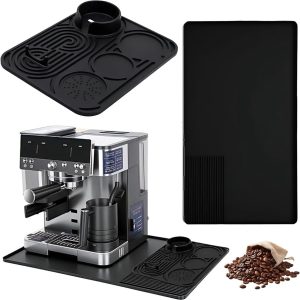Onderzetapparaat voor espressomachine, 2-in-1 barista mat, antislip afdruipmat, hittebestendig siliconen, ideaal voor koffiezetapparatuur en barista-accessoires