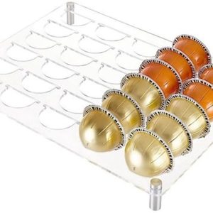 Opberglade voor Koffiecups - Organizer Stand met 30 Grids - Draagbare Lade van Transparant Acryl - Voor Thuisgebruik - 12,6x9,8 Inch
