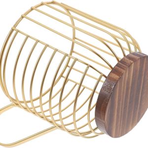 Opbergmand - Displaymand IJzeren - Koffiecups Organiseren - Grote Capaciteit - 15x16x15 cm - Goud