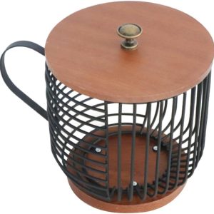 Opbergmand Koffiecups - Koffiehouder Aanrecht - Keuken Organiseren - Stabiele IJzeren Constructie - 21.5 x 18 x 16 cm - Zwart