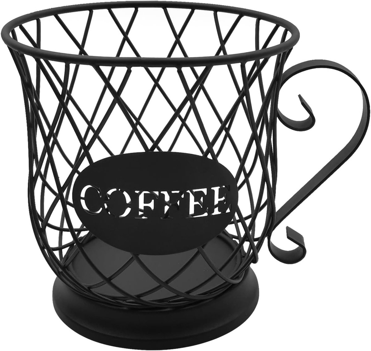 Opbergmand voor Koffiecapsules, Organizer voor 35 Koffiecups, Ruime Decoratieve Opbergoplossing voor Bar en Aanrecht, Zwart