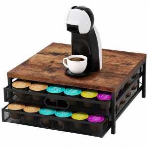 Pandaco® Dolce Gusto Capsulehouders - 72 Dolce Gusto Cups - 2 Lades - MDF Hout - Koffiecups Houder