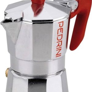Pedrini Vintage Aluminium Espressomachine Geel 6 Kopjes