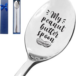 Pindakaas lepel grappige gegraveerde roestvrijstalen lepel, beste pindakaas liefhebbers geschenken, cadeau voor moeders, papa, jongen, meisje, kinderen, perfecte verjaardag Thanksgiving Xmas paasmand geschenken