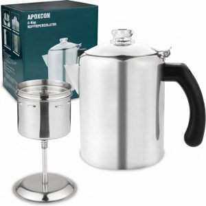 Ploutos® Percolator - Geschikt voor Inductie - Bialetti - Zwart/Wit - 13cm x 13cm x 21cm