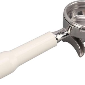 Portafilter Koffie - Koffiefilterhouder Espressomachine - Espresso Zetten - Dubbele Oor Design - 58mm Diameter - Wit