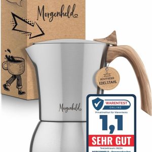Premium espressomachine voor 4 kopjes, 200 ml, roestvrij staal, mokkakan, espressokan geschikt voor alle warmtebronnen en vaatwasmachinebestendig