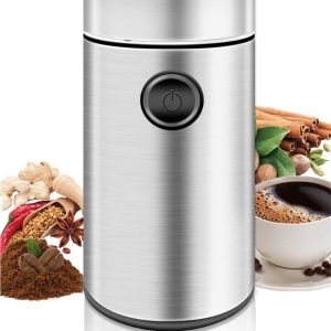 QORA® Coffee Grinder - Coffee Molen - Koffie Grinder - Zilver - 18cm x 10cm x 18cm