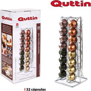 Quttin capsulehouder | 32 stuks | Geschikt voor koffie cups | Koffiecapsulehouder | RVS