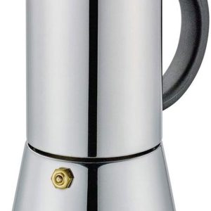 RVS-espressopot - 4 koppen - geschikt voor inductie - authentieke Moka Express