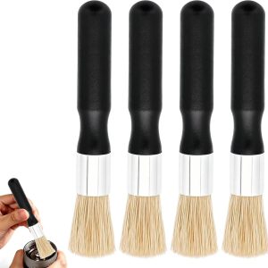 Reinigingsborstel set voor espressomachines en koffiemolens - 4 ergonomische borstels met natuurlijke haren voor dieptereiniging en optimale koffiesmaak