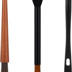 Reinigingsborstels voor Koffiemolens Set - Zwart - 3 Stuks - Houten Handvat en Slijtvast Materiaal - Voor Barista's en Thuiskeukens