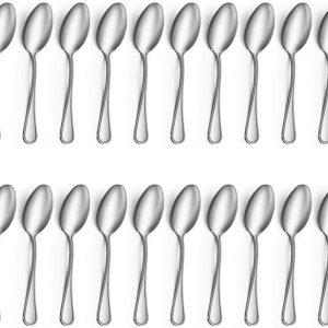 Roestvrij stalen theelepels set van 24, prachtige spiegel gepolijste theelepel/koffielepel/espressolepel/dessertlepel voor huis, restaurant, feest, vaatwasserbestendig (14 cm)