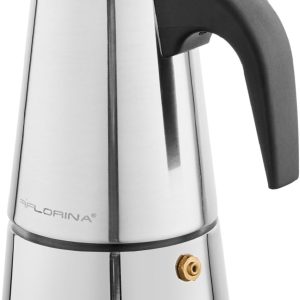 Roestvrijstalen Espressomaker 4 Kopjes (200 ml) I Kookplaat Espressomachine I Espresso Koffiekan van Roestvrij Staal met Inductiebodem I Geschikt voor Alle Kookplaten & Inductie