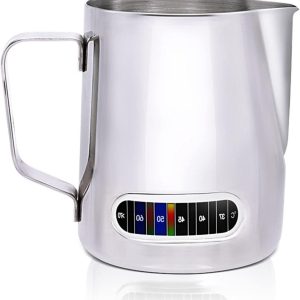 Roestvrijstalen Melkopschuimkan met Temperatuurdisplay voor Latte Art - 350ML, Espressomachines, Cremer Cup
