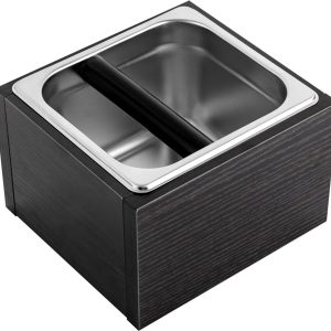 Roestvrijstalen koffiepoederdispenser, 1500 ml koffiepoederreservoir, Geschikt voor espressomachines - Zwart