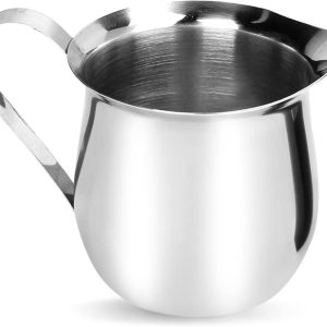 Roly 1 stuk 240 ml roestvrij staal Bell Creamer Pitcher mini-melkkannetje perfect voor cappuccinosaus, espressomachines en koffie (240 ml)