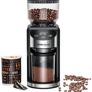 Rommelsbacher EKM 400 Koffiemolen met Conisch Maalwerk, 35 Maalgraden, Antistatische Functie, Portafilterhouder 60 mm, 200 W, Espresso, Filterkoffie en French Press