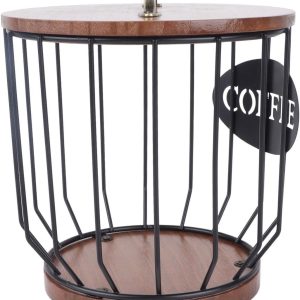 Rustieke Koffiefilterhouder met Deksel - Opslagcontainer voor Koffiefilters en Koffiepads, Decoratieve Koffieaccessoires voor Keuken en Koffiehoek
