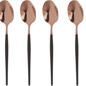 SET VAN 6 LUXE ZWARTE EN ROZE GOUDEN LEPELS