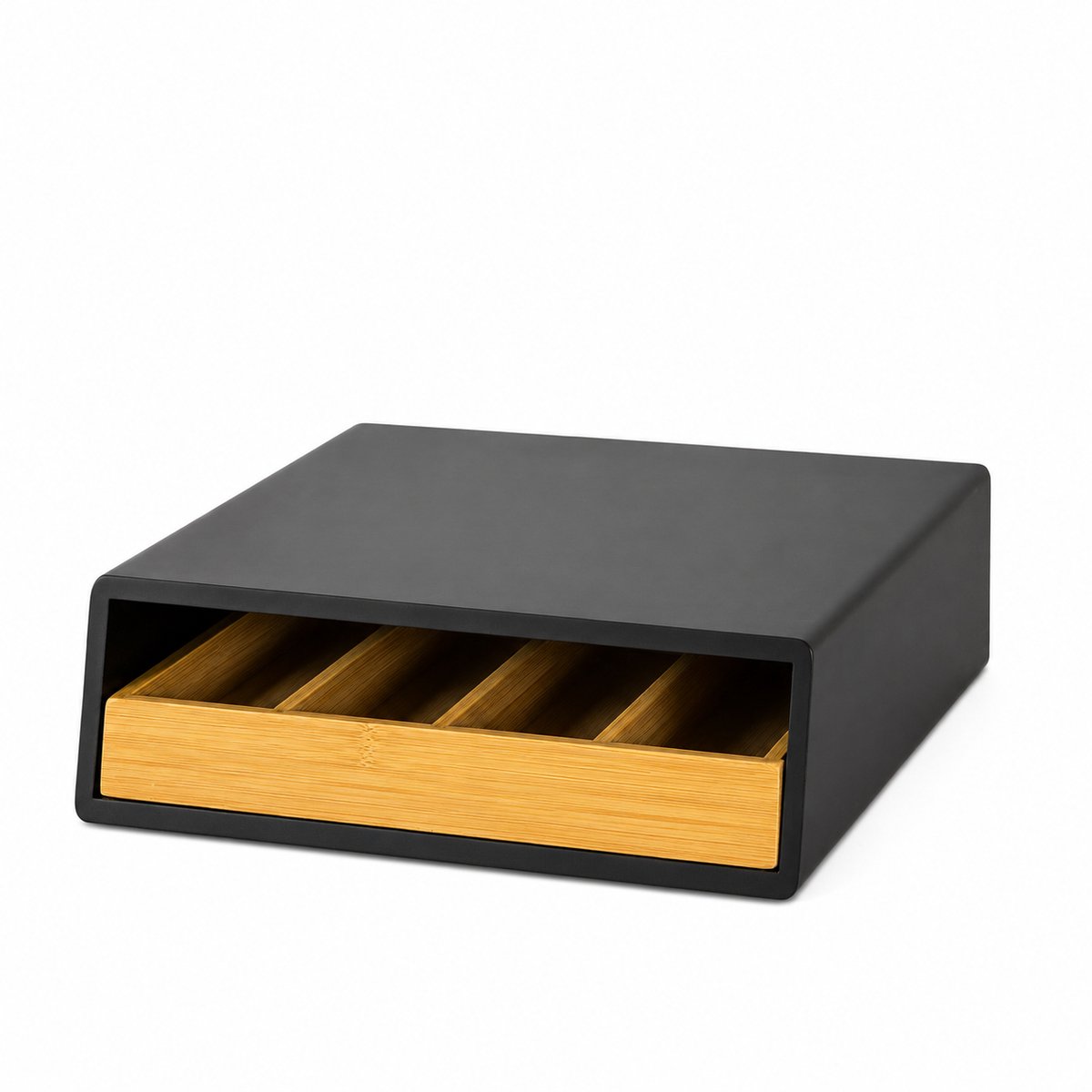 Sello! koffiecups lade - capsule houder - opbergdoos - koffiecup - thee - theezakjes - 30 x 10 x 31 cm - gelakt MDF - zwart - houtlook