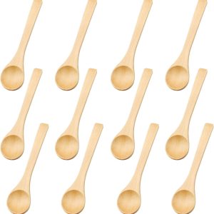 Set van 12 kleine houten lepels voor specerijen, koffie, suiker