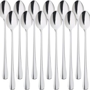 Set van 12 latte Macchiato lepels, 19,8 cm, ijslepel, lange koffielepel voor koffie, desserts