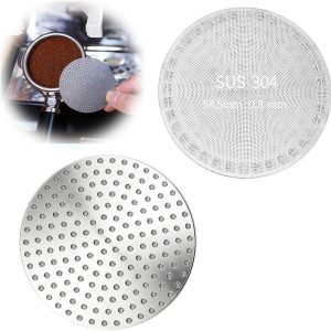 Set van 2 Herbruikbare Espresso Filters van RVS - 58 mm Ultra Dunne Puck Screens voor Gelijkmatige Extractie en Barista Accessoires