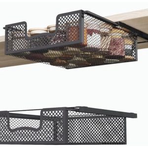 Set van 2 uittrekbare lademanden voor K-bekers en koffiepads - Ruimtebesparende draadmanden voor aanrecht of voorraadkast