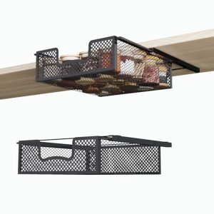 Set van 2 uittrekbare lademanden voor K-bekers en koffiepads - Ruimtebesparende draadmanden voor aanrecht of voorraadkast