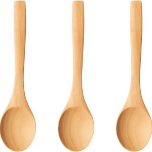 Set van 3 houten lepels 13 x 3 cm - set lepels van natuurlijk hout voor kinderen - honinglepel en keukenaccessoires veelzijdig inzetbaar - milieuvriendelijk gereedschap