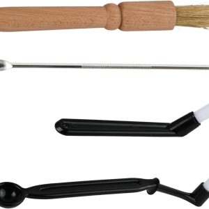 Set van 4 Koffie Reinigingsborstels met Houten Handvat, Barista Borstel en Zeefhouder voor Koffiemachines, Nylon Schoonmaakaccessoires voor Koffiemolen en Volautomatische Koffiemaker