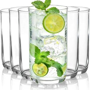 Set van 6 Highball Glazen 400ml - Transparante PET Plastic Glazen, Ideaal voor Water, Bier, Ijskoffie, Cocktail, Whiskey, Soda en Thee, Praktisch Cadeau