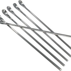 Set van 6 Latte Macchiato lepels van roestvrij staal in Zilver - Lengte 22 cm - Langwerpige dessertlepels, perfect voor koffie, milkshakes en cocktails