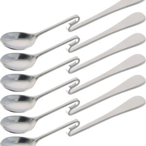 Set van 6 lange roestvrijstalen lepels, 16,5 cm, koffielepels, lange handgreep, multifunctionele lepel voor ijs, koffie, cocktail, dessert