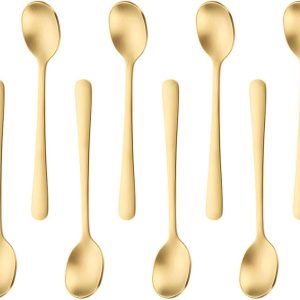 Set van 8 mini-lepels van roestvrij staal voor espresso, keukenkruiden, desserts, ijs en thee